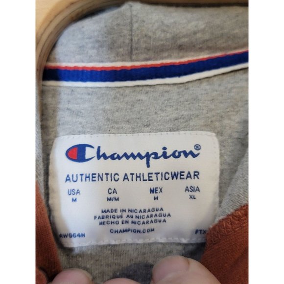 Champion Hooded Sweatshirt Pull Over Rust/Brown‎ Long Sleeve Hoodie Size Men's M - Picture 6 of 7
